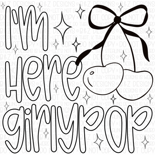 2x2” I’m Here Girlypop Label Pack