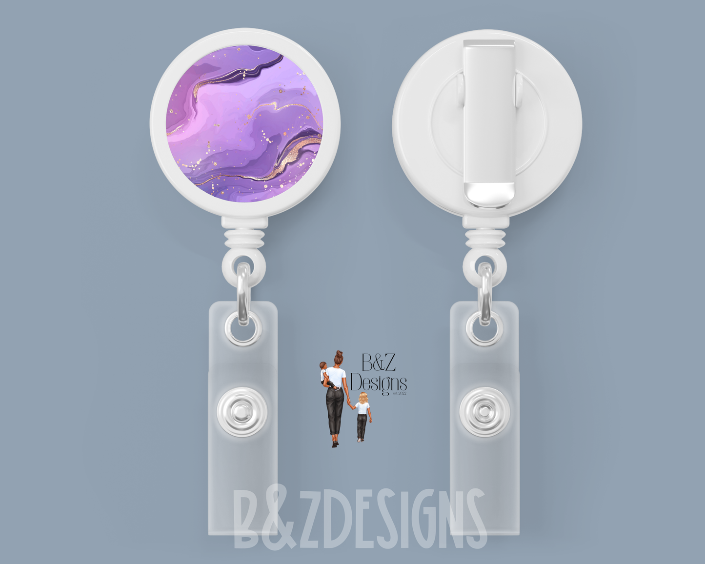Marble (6 options) Retractable Badge Reel