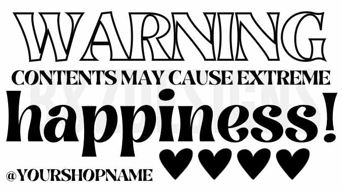 WARNING Small Labels Pack