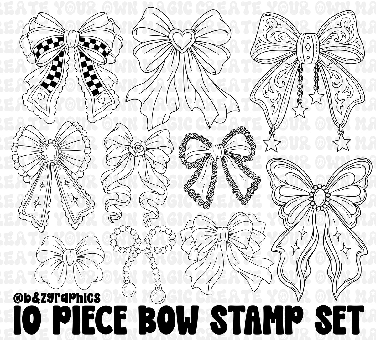 10pc Bow Stamp Set