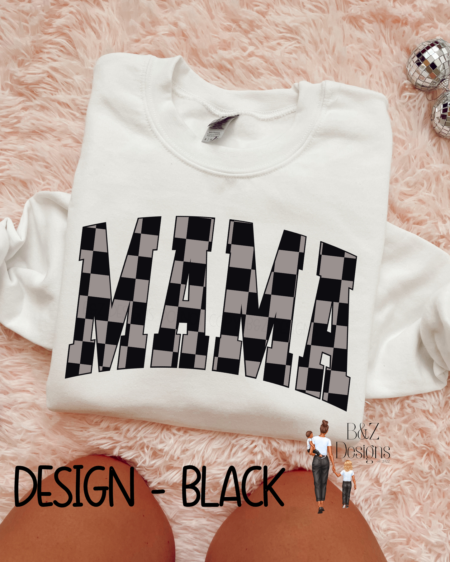 Checkered Mama Tee/Crew