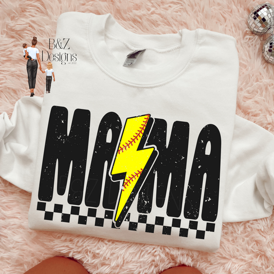 Retro Softball Mama Tee/Crew