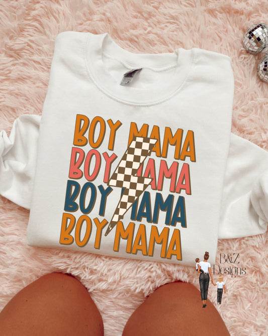 Retro Boy Mama Tee/Crew