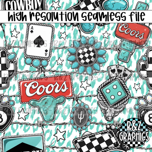 Turquoise Bling Seamless