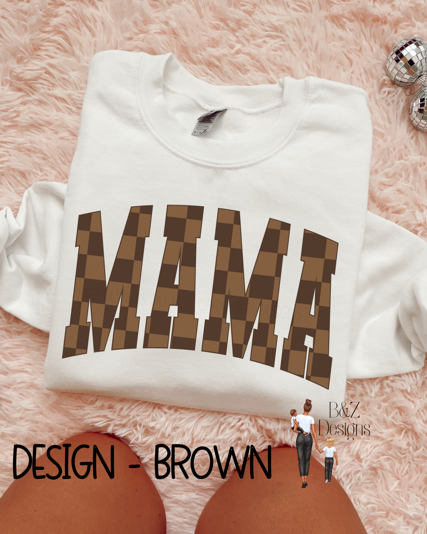 Checkered Mama Tee/Crew
