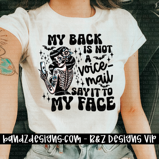 My Back Is Not A Voicemail