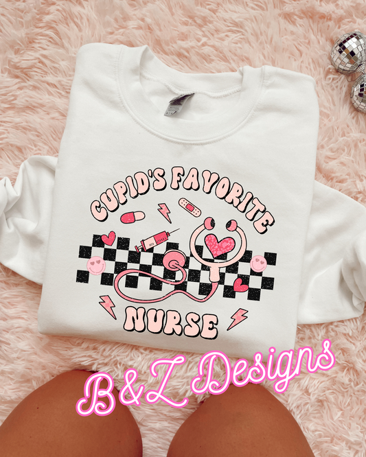 Cupid’s Favorite Nurse Tee/Crew