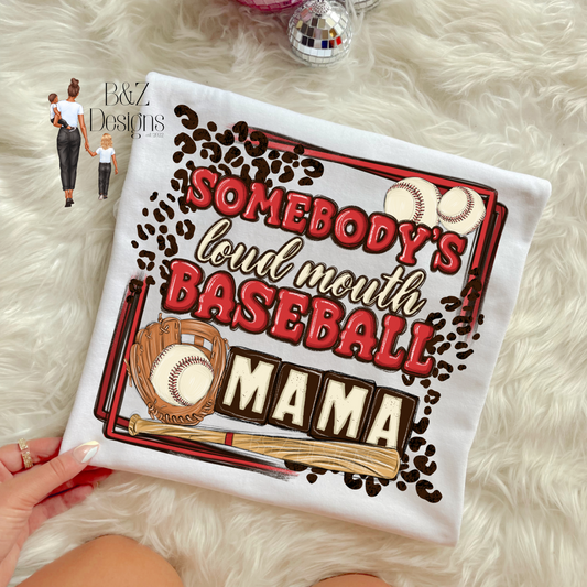 Somebody’s Loudmouth Baseball Mama Tee/Crew