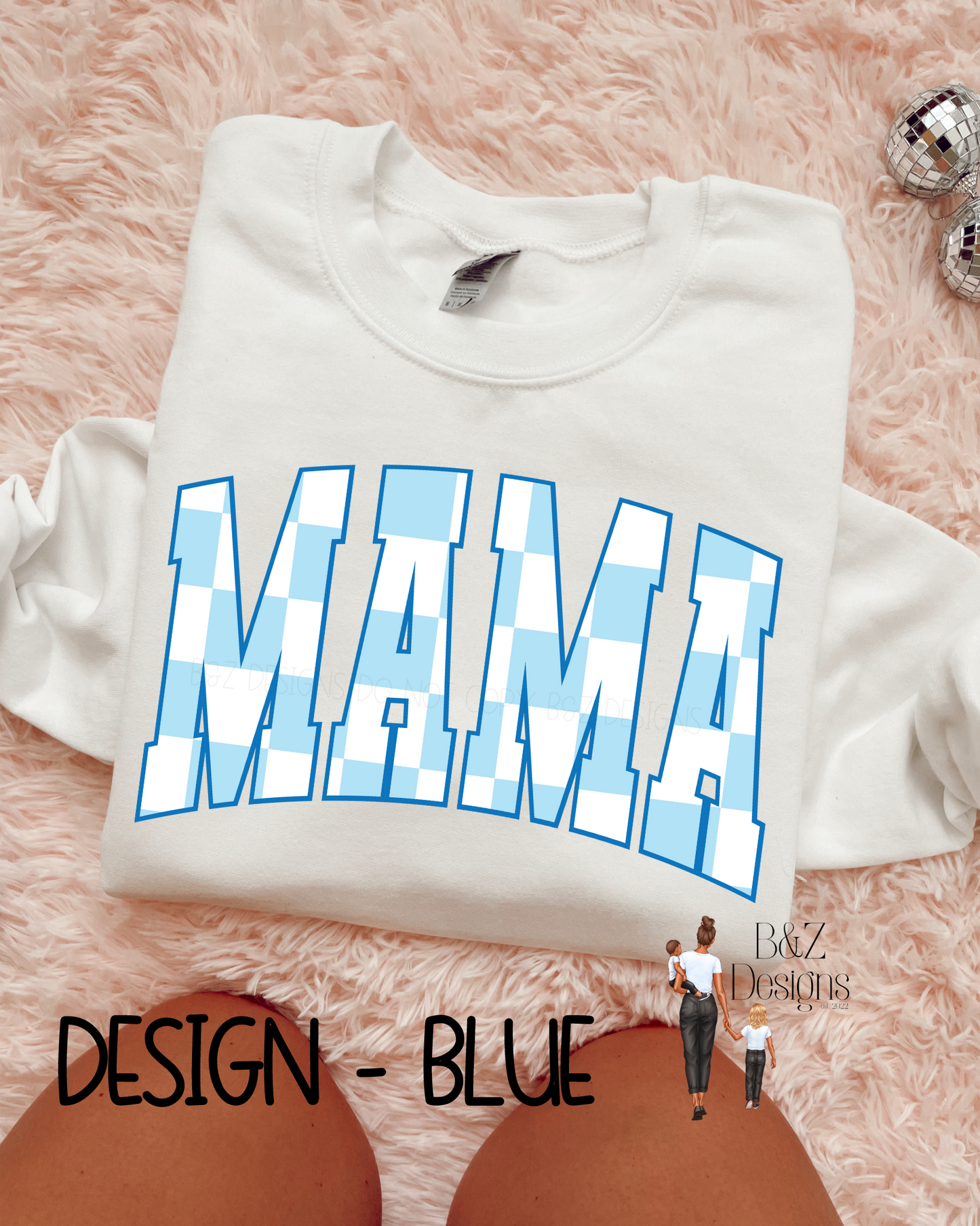 Checkered Mama Tee/Crew