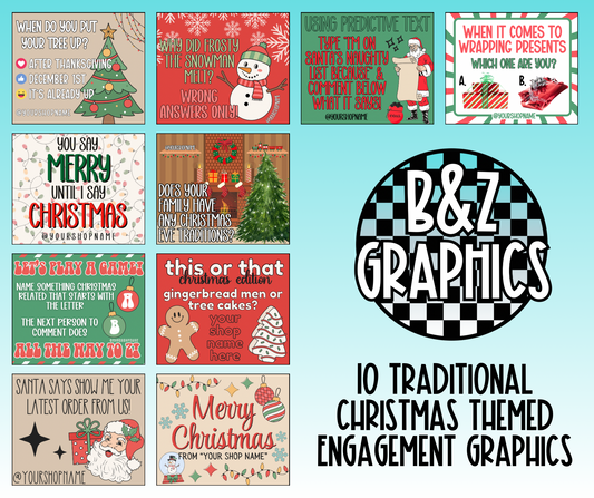 Traditional Christmas Themed Engagement Bundle