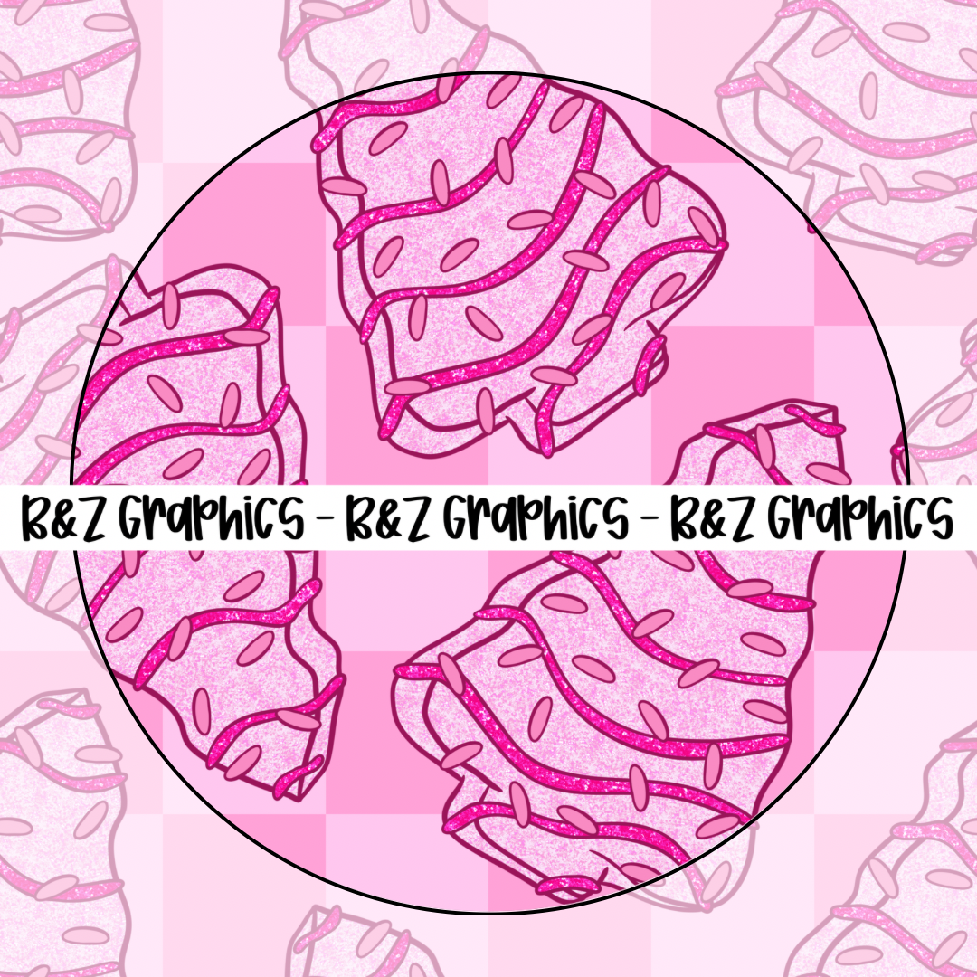 Pink Glitter Tree Cakes Seamless