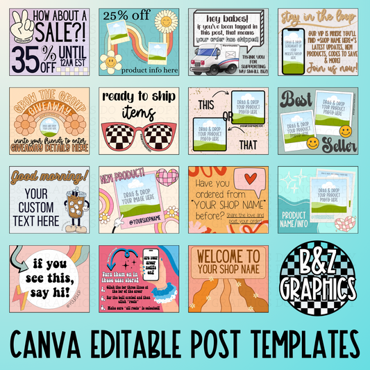 Canva Editable Post Templates Bundle
