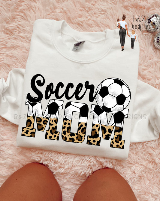 Leopard Soccer Mom Tee/Crew