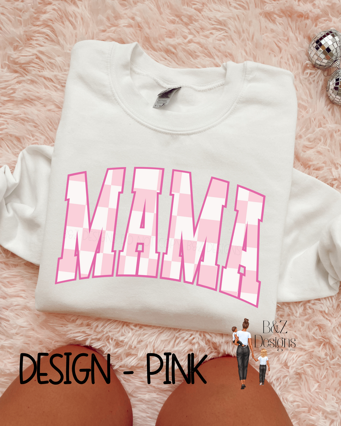 Checkered Mama Tee/Crew