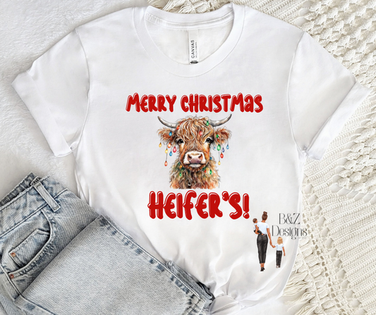 Merry Christmas Heifers Tee/Crew