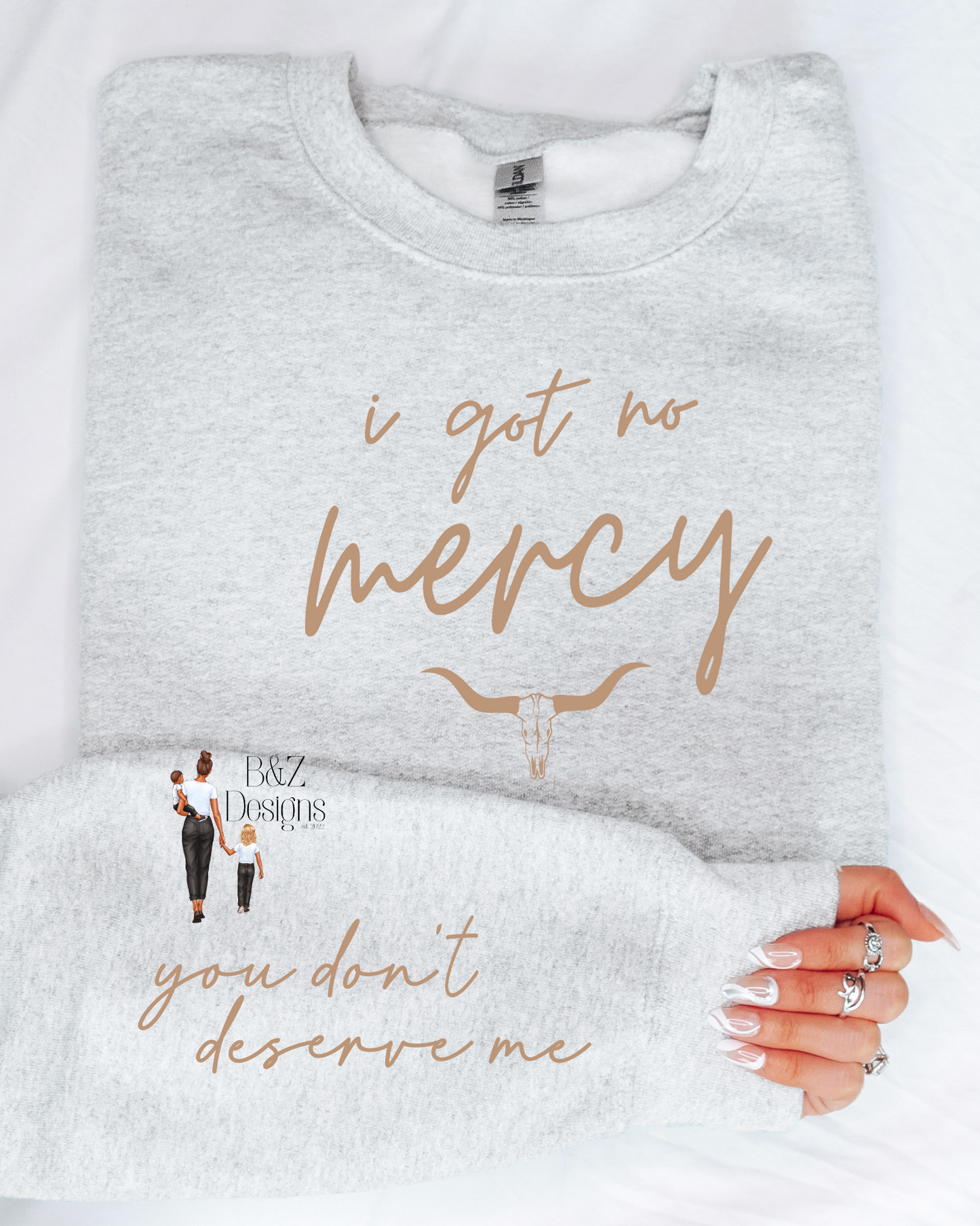 I Got No Mercy Crewneck w/ Sleeve Design