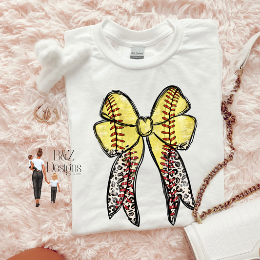 Softball Bow Tee/Crew