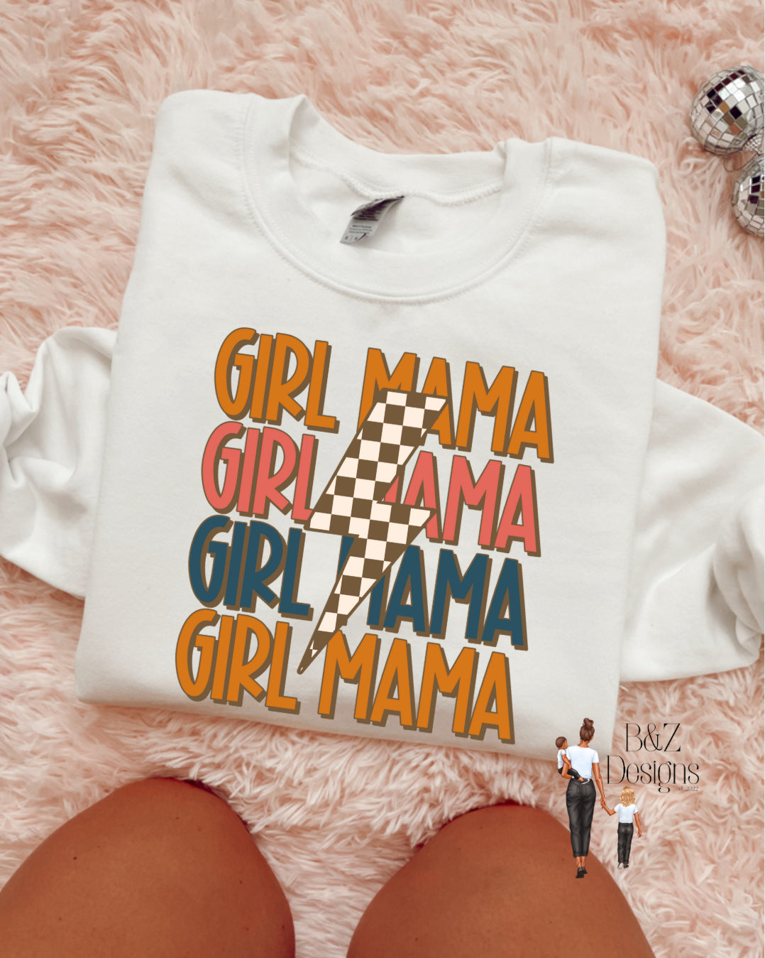 Retro Girl Mama Tee/Crew