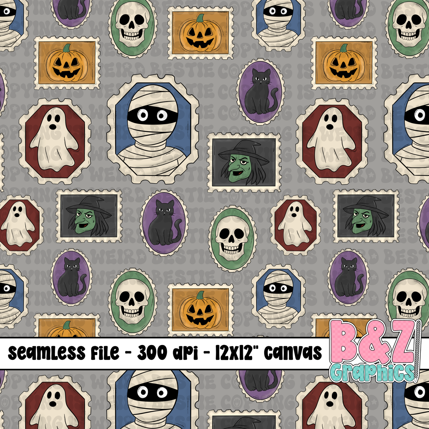 Halloween Stamps Seamless