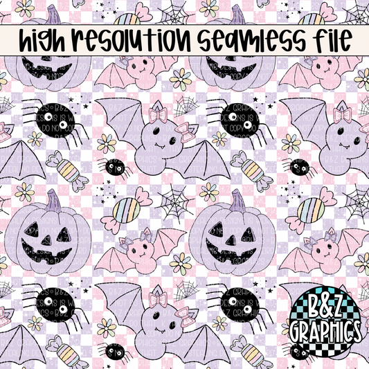 Pastel Girls Halloween Seamless