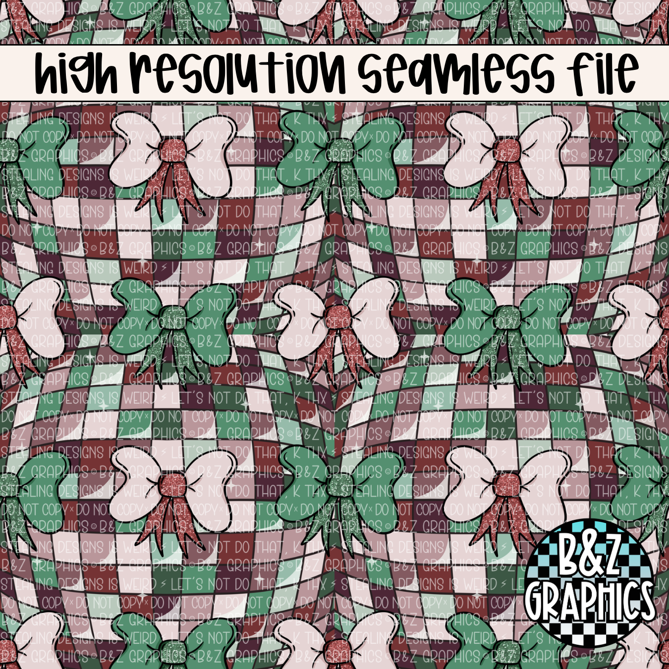 Retro Christmas Bows Seamless