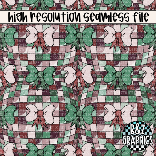 Retro Christmas Bows Seamless