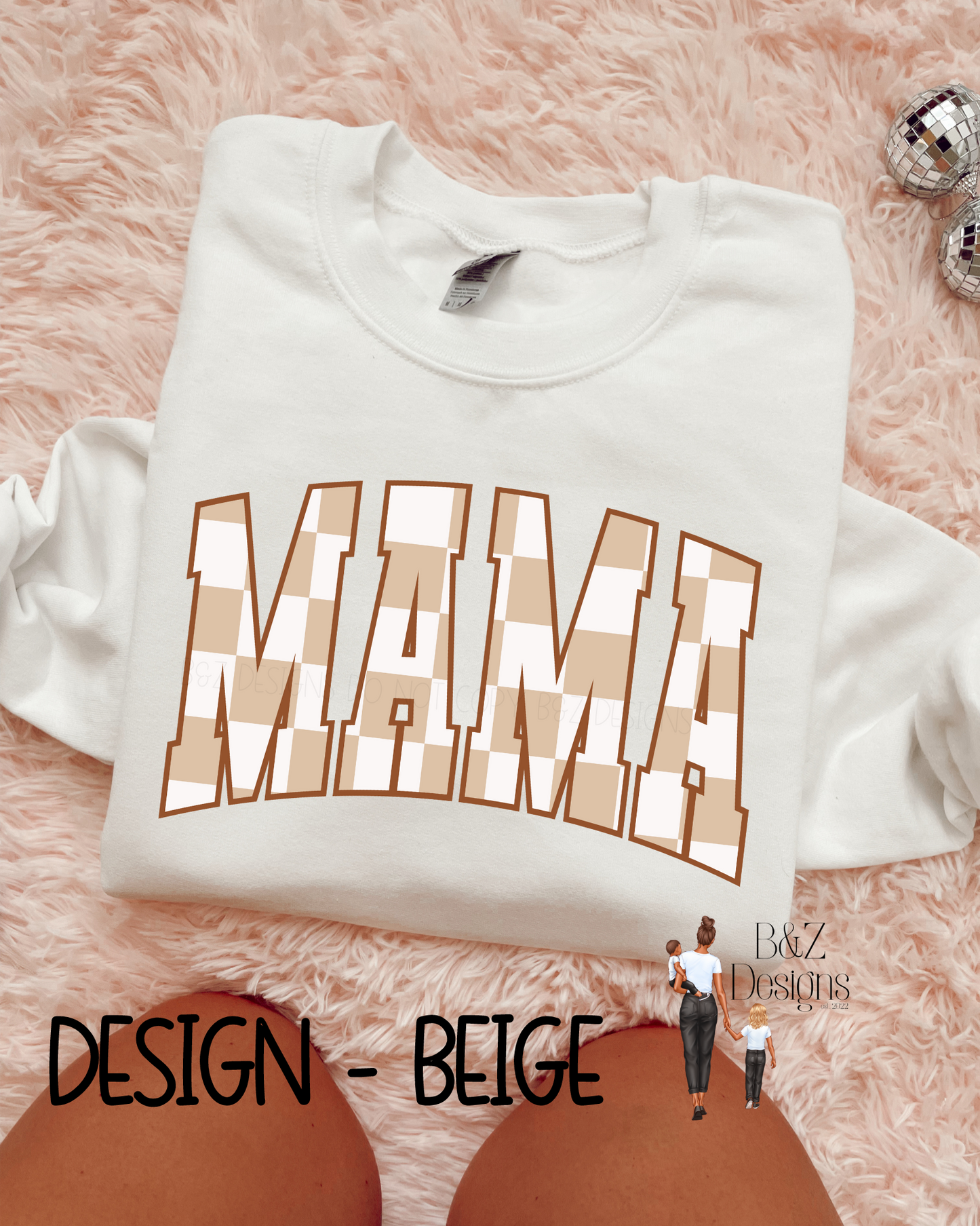 Checkered Mama Tee/Crew
