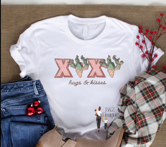 XOXO Pink Western Tee/Crew