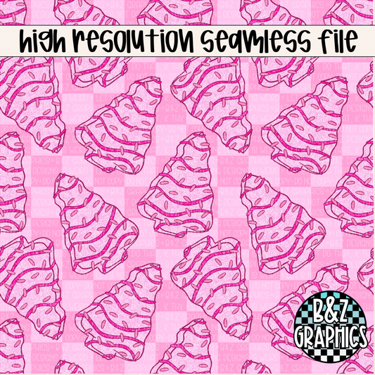 Pink Glitter Tree Cakes Seamless