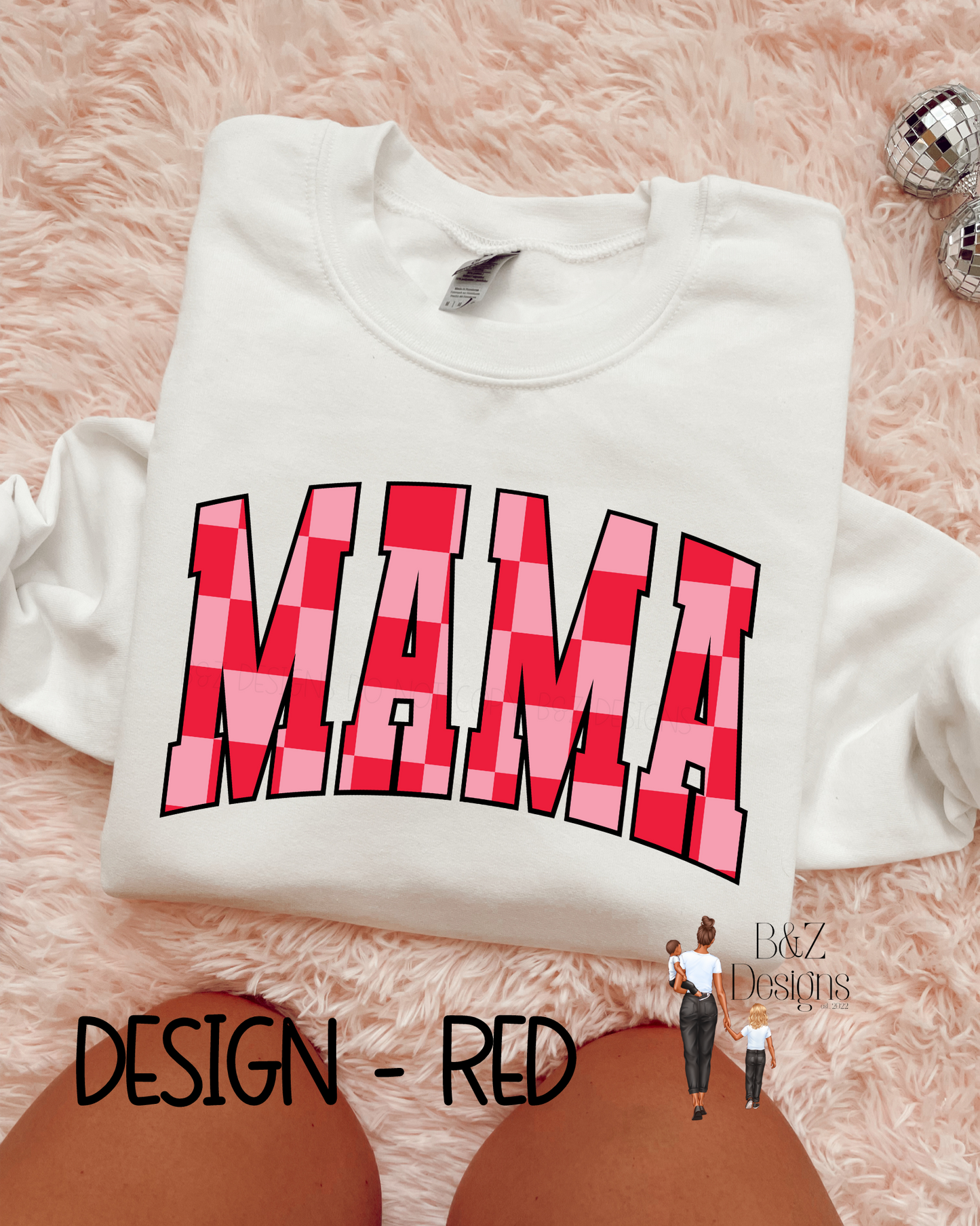 Checkered Mama Tee/Crew