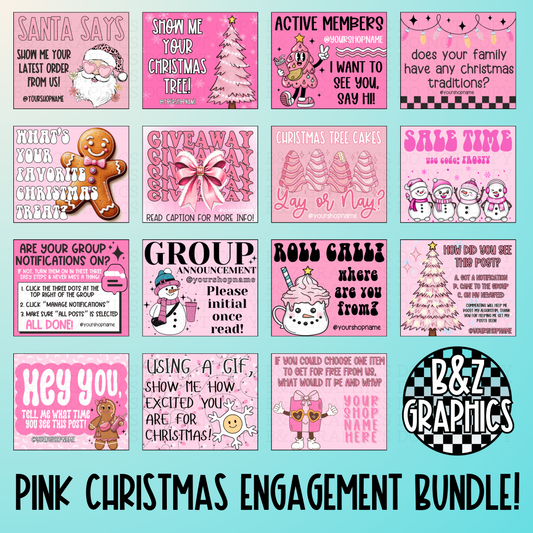Pink Christmas Themed Engagement Bundle