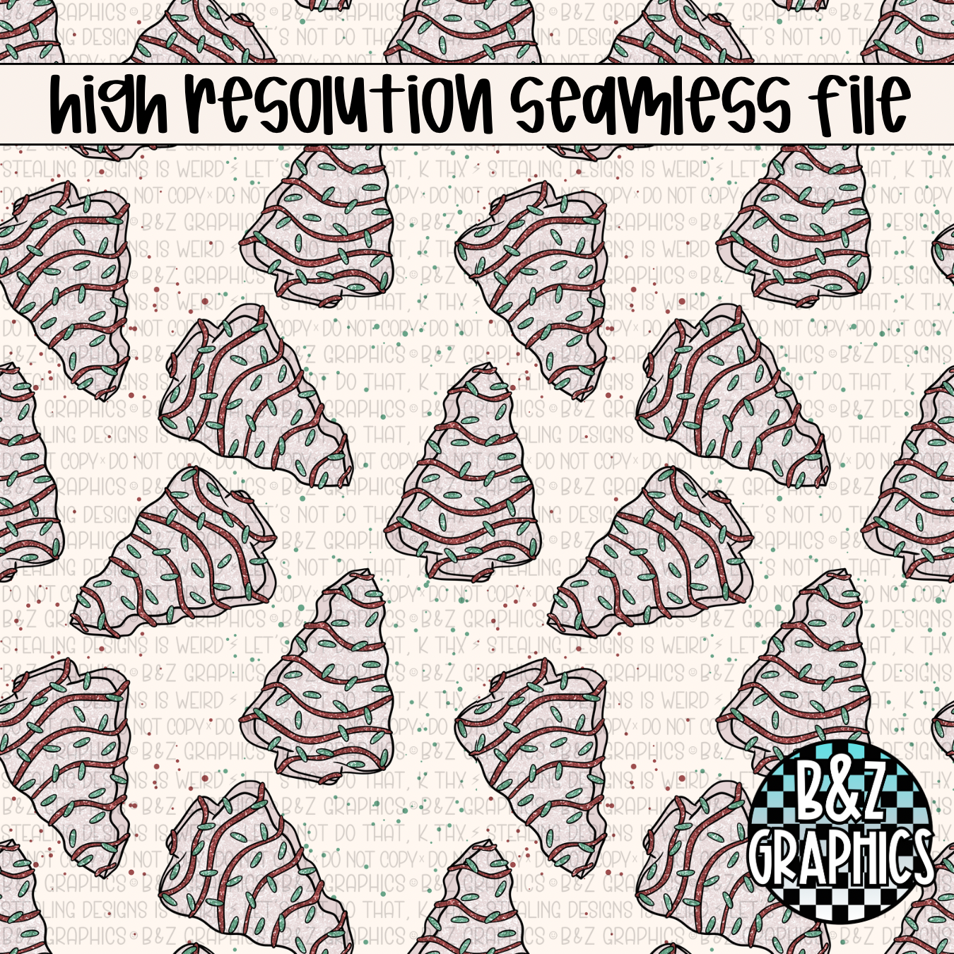 Glitter Tree Cakes Seamless