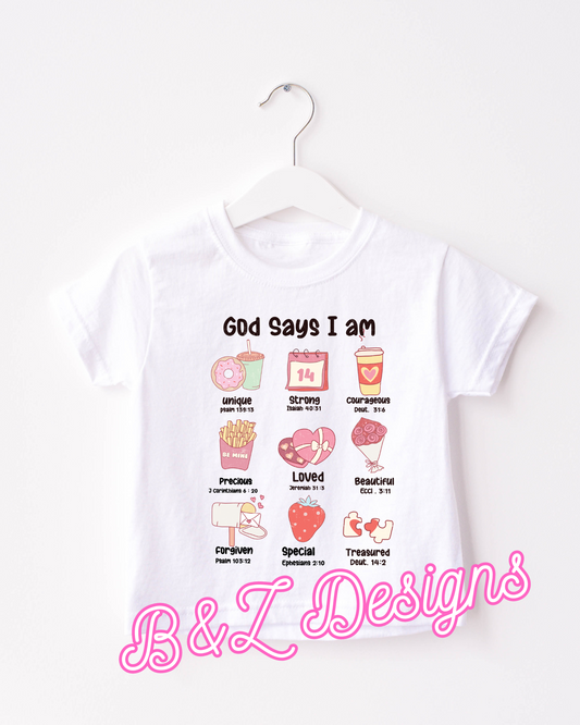 God Says I Am Valentines Tee/Crew